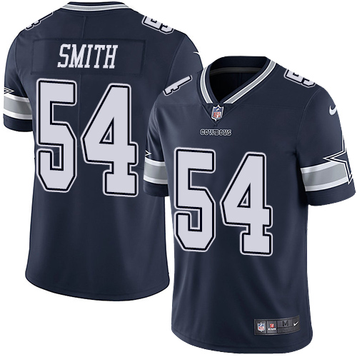 2019 men Dallas Cowboys #54 Smith blue Nike Vapor Untouchable Limited NFL Jersey style 2
